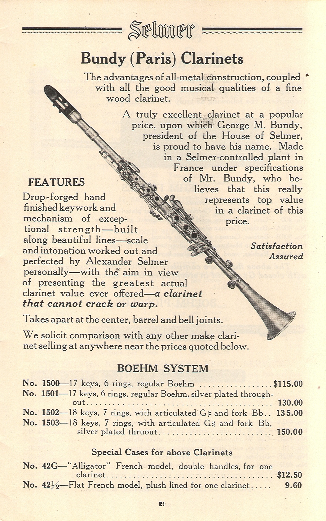 Bundy resonite clarinet serial numbers in order